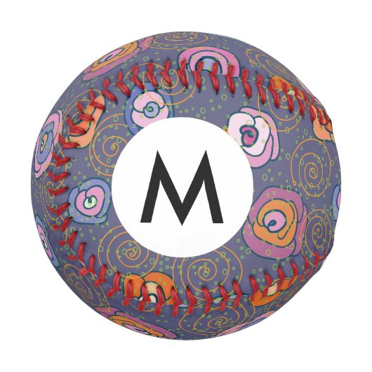 抽象芸術バラ場パターン 野球ボール (正面左)