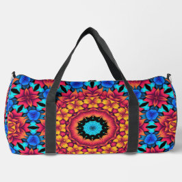 抽象芸術バラ幾何デザインダッフェルバッグ ダッフルバッグ