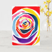 抽象芸術バラ水彩ポップ・アートの術 カード (黄色い花)