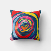 抽象芸術バラ水彩ポップ・アートの術 クッション (正面)