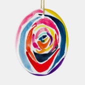 抽象芸術バラ水彩ポップ・アートの術 セラミックオーナメント (右)