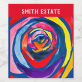 抽象芸術バラ水彩ポップ・アートの術 ワインラベル (シングルラベル)