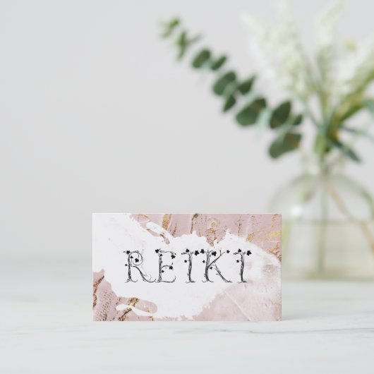 *~*抽象芸術バラ絵を描金ゴールドストローク霊気 名刺 (スタンド正面)