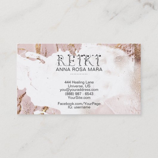 *~*抽象芸術バラ絵を描金ゴールドストローク霊気 名刺 (裏面)