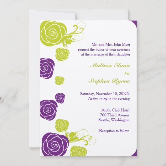 抽象芸術バラ縁ど招待状 招待状 (正面)