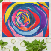 抽象芸術バラ花ポップ・アートの術 キッチンタオル (折り畳み)