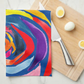 抽象芸術バラ花ポップ・アートの術 キッチンタオル (四つ折り)