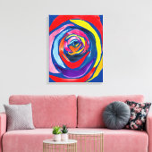 抽象芸術バラ花ポップ・アートの術 キャンバスプリント (インサイチュ (リビング))