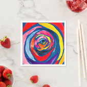 抽象芸術バラ花ポップ・アートの術 スタンダードカクテルナプキン (インサイチュ)