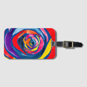 抽象芸術バラ花ポップ・アートの術 ラゲッジタグ (正面横)