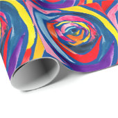 抽象芸術バラ花ポップ・アートの術 ラッピングペーパー (ロールコーナー)