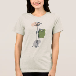 抽象芸術バラ花 トライブレンドＴシャツ