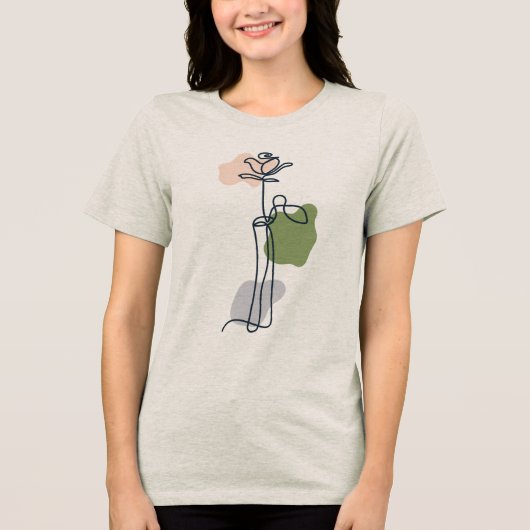 抽象芸術バラ花 トライブレンドＴシャツ (正面)