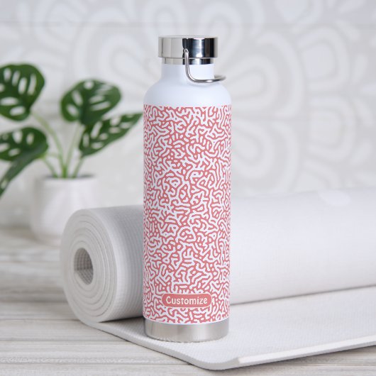 抽象芸術バラ芸術的赤色チューリングパターン ウォーターボトル (ヨガ)