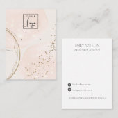 抽象芸術バラ金ゴールドの襟飾りのロゴ表示 名刺 (正面/裏面)