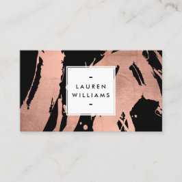 抽象芸術バラ金ゴールドの黒のブラシストローク 名刺