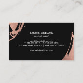 抽象芸術バラ金ゴールドの黒のブラシストローク 名刺 (裏面)