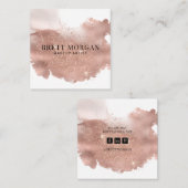 抽象芸術バラ金ゴールドインクフォイルグリッターメイクアップアーティスト スクエア名刺 (正面/裏面)