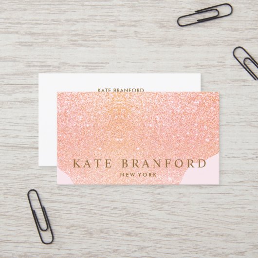 抽象芸術バラ金ゴールドグリッターバラ金ゴールド美しいサロン 名刺 (正面/裏面インサイチュ)