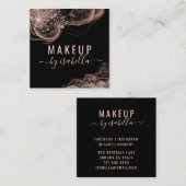 抽象芸術バラ金ゴールドグリッターブラックメイクアップアーティスト スクエア名刺 (正面/裏面)