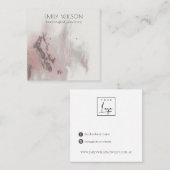 抽象芸術バラ金ゴールドゲートスタッドイヤリングディスプレイ スクエア名刺 (正面/裏面)