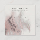 抽象芸術バラ金ゴールドゲートスタッドイヤリングディスプレイ スクエア名刺 (正面)