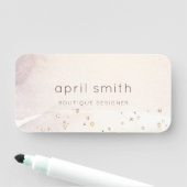 抽象芸術バラ金ゴールドパープルウォーター色グリッター 名札 (インサイチュ)