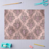 抽象芸術バラ金ゴールドブドウオンブラックつる植物デコパージュ 薄葉紙 (クラフト)