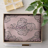 抽象芸術バラ金ゴールドブドウオンブラックつる植物デコパージュ 薄葉紙 (ギフト)