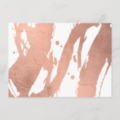 抽象芸術バラ金ゴールドブラシストロークのホワイトノートカード ノートカード (裏面)