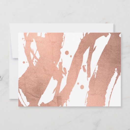 抽象芸術バラ金ゴールドブラシストロークのホワイトノートカード ノートカード (裏面)