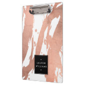 抽象芸術バラ金ゴールドブラシストロークの白 クリップボード (左)