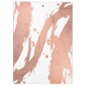 抽象芸術バラ金ゴールドブラシストロークの白 クリップボード (裏面)