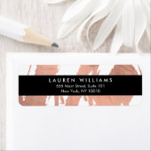 抽象芸術バラ金ゴールドブラシストロークの白 ラベル (インサイチュ)