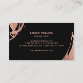 抽象芸術バラ金ゴールドブラシストロークの白 名刺 (裏面)