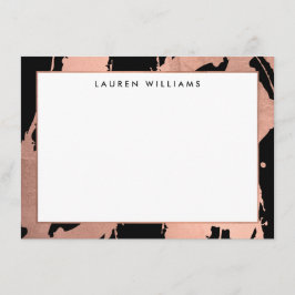 抽象芸術バラ金ゴールドブラックノートカードのブラシストローク ノートカード