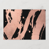 抽象芸術バラ金ゴールドブラックノートカードのブラシストローク ノートカード (裏面)