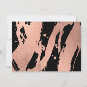 抽象芸術バラ金ゴールドブラックノートカードのブラシストローク ノートカード (裏面)