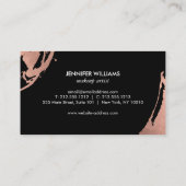 抽象芸術バラ金ゴールドブラッシュストローク（ブラックII） 名刺 (裏面)