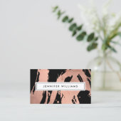 抽象芸術バラ金ゴールドブラッシュストローク（ブラックII） 名刺 (スタンド正面)