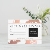 抽象芸術バラ金ゴールドホワイトギフトカードのブラシストローク (スタンド正面)