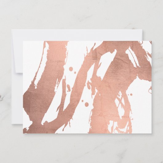 抽象芸術バラ金ゴールドホワイトギフトカードのブラシストローク (裏面)