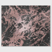 抽象芸術バラ金ゴールドマーブルスパークアーバン白黒 ラッピングペーパー (フラット)