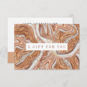 抽象芸術バラ金ゴールド大理石ギフト証明書 (正面/裏面)