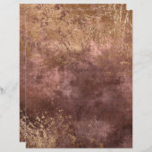 抽象芸術バラ金ゴールド質感スクラップブック紙シート (正面/裏面)