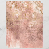 抽象芸術バラ金ゴールド質感スクラップブック紙シート (正面/裏面)