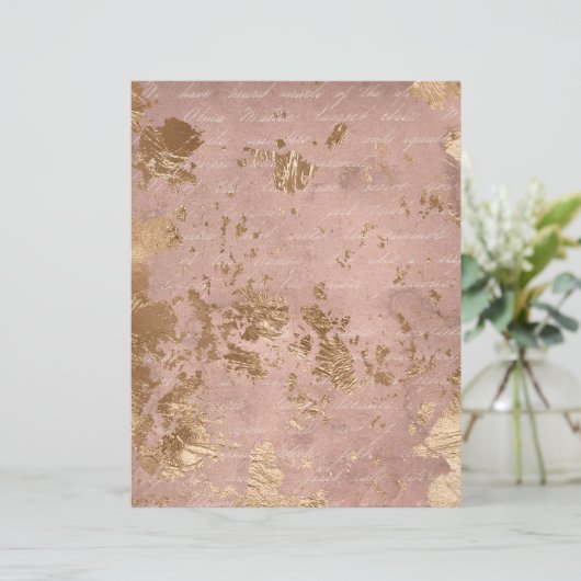 抽象芸術バラ金ゴールド質感スクラップブック紙シート (スタンド正面)