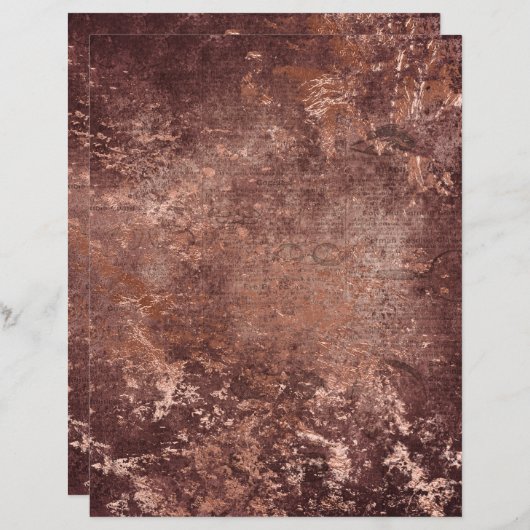 抽象芸術バラ金ゴールド質感スクラップブック紙シート (正面/裏面)