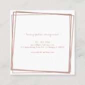 抽象芸術バラ金箔フレームモダンプロフェッショナル スクエア名刺 (裏面)