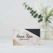 *~*抽象芸術バラ金箔幾何ブロック 名刺 (スタンド正面)